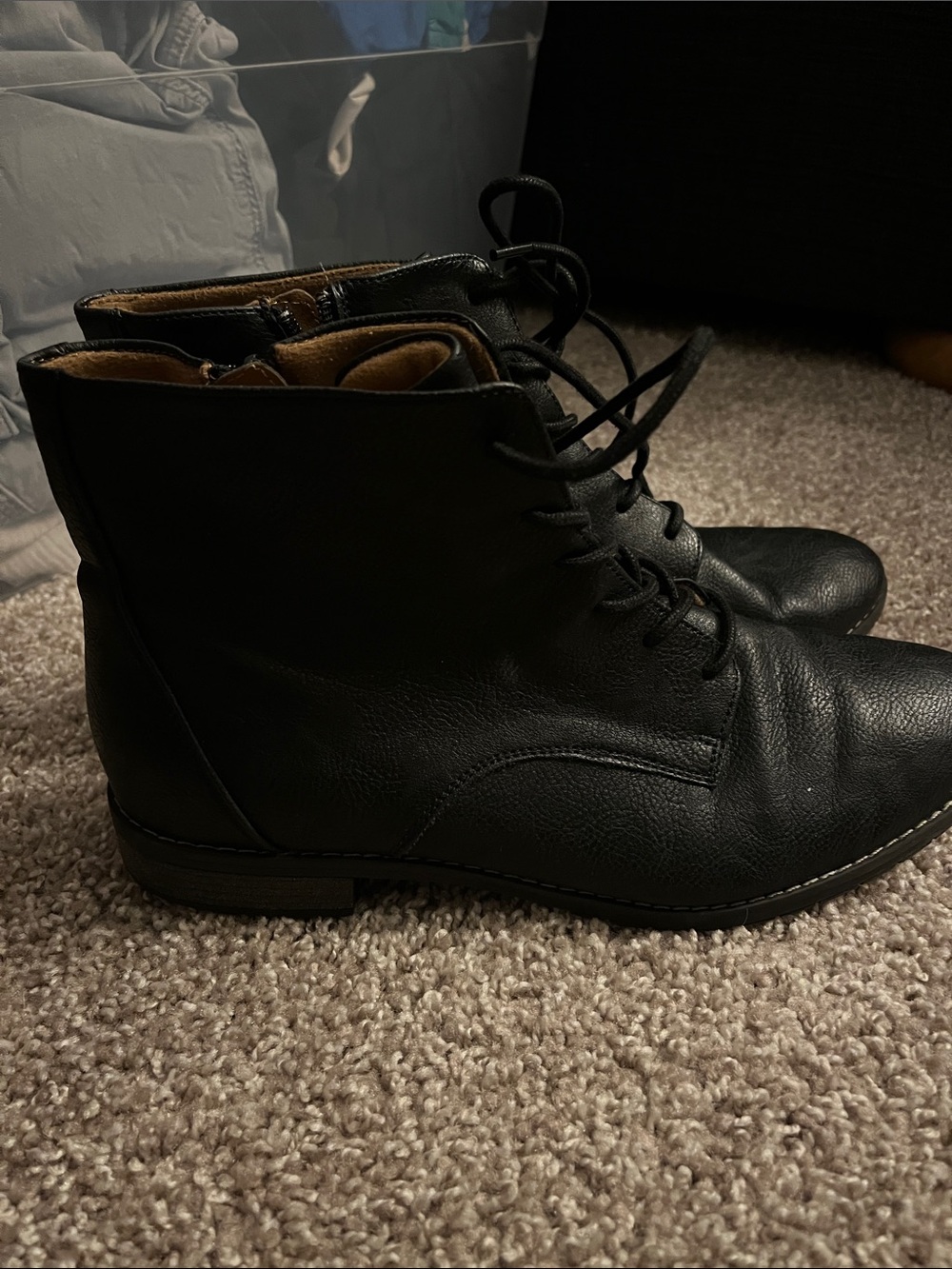Women’s Black Lace-Up Ankle Boots